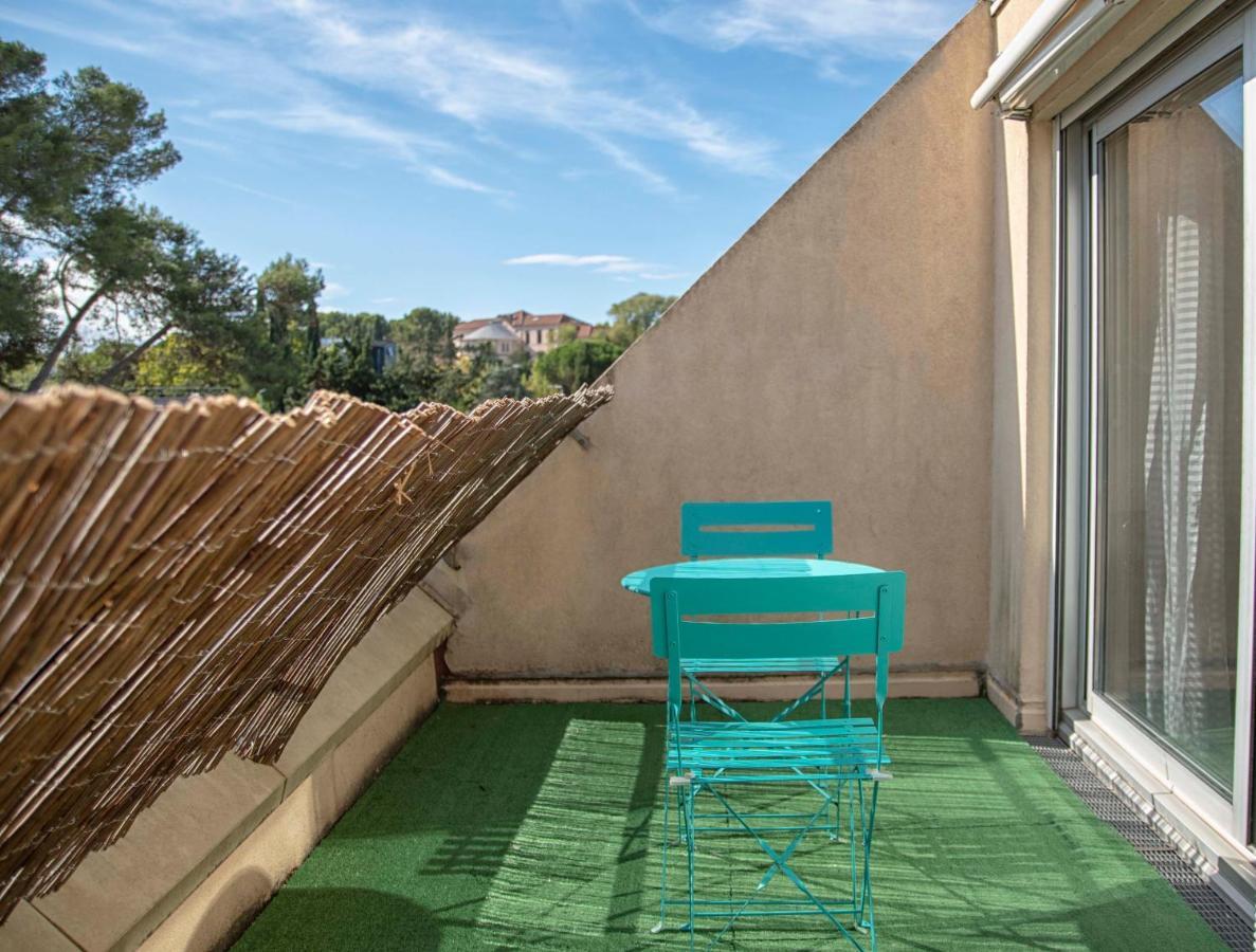 Studio terrasse Montpellier - Parking privé - Proche ligne 1 Extérieur photo